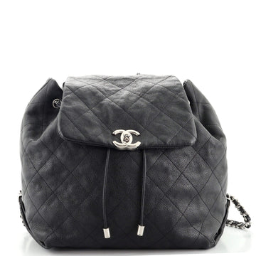 Chanel Braided With Style Drawstring Backpack Quilted Caviar Medium