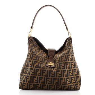 Fendi Turnlock Hobo Zucca Canvas Medium