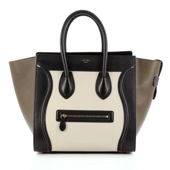 Celine Tricolor Luggage Handbag Leather Mini