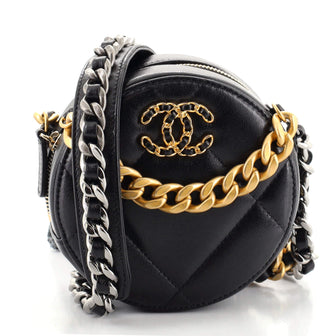 Chanel 19 Round Clutch with Chain Quilted Lambskin