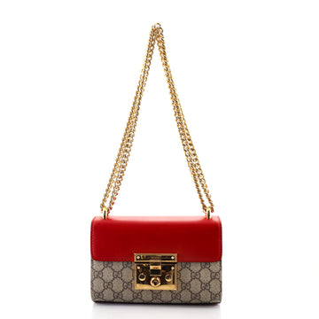 Gucci Padlock Shoulder Bag GG Coated Canvas and Leather Small