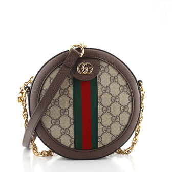 Gucci Ophidia Round Shoulder Bag GG Coated Canvas Mini