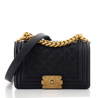 Chanel Boy Flap Bag Quilted Caviar Small