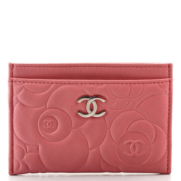 Chanel Classic Card Holder Camellia Lambskin
