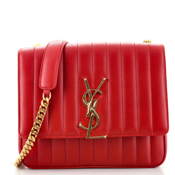 Saint Laurent Vicky Crossbody Bag Vertical Quilted Leather Large