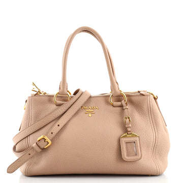 Prada Convertible Zip Satchel Vitello Daino Medium