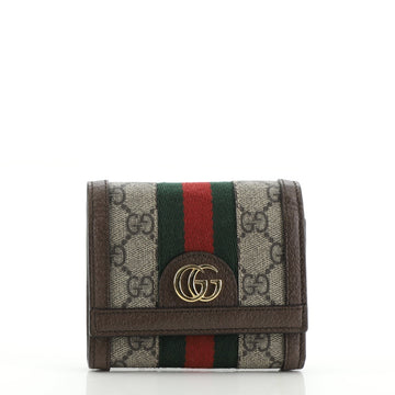 Gucci Ophidia Trifold Wallet GG Coated Canvas Compact