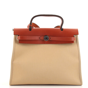Hermes Herbag Zip Leather and Toile 31