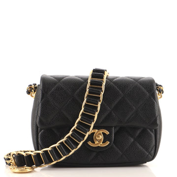 Chanel Chain Soul Flap Bag Quilted Caviar Mini