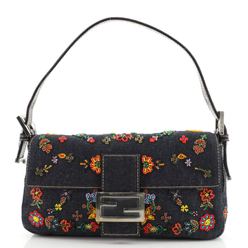 Fendi Baguette Bag Embellished Denim