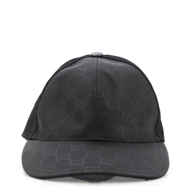 GUCCI GG NYLON MESH BASEBALL CAP - BLACK