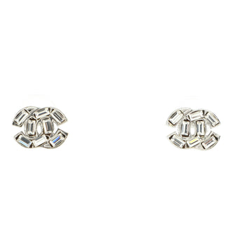 Chanel CC Baguette Earrings Metal with Crystals