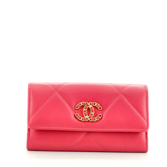 Chanel 19 Flap Wallet Quilted Lambskin Long