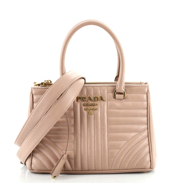 Prada Double Zip Tote Diagramme Quilted Leather Mini