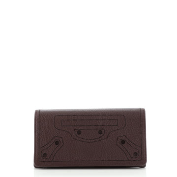 Balenciaga Blackout Flap Wallet Leather
