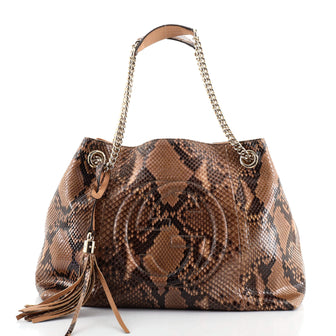 Gucci Soho Chain Strap Shoulder Bag Python Medium