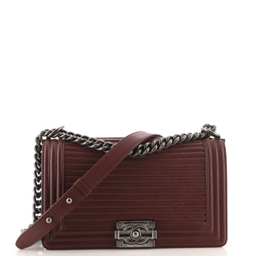 Chanel Boy Flap Bag Horizontal Quilted Lambskin Old Medium