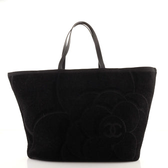 Chanel Beach Tote Camellia Terry Cloth Large