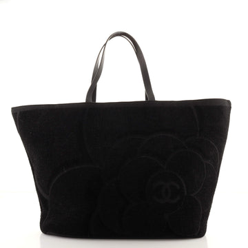 Chanel Beach Tote Camellia Terry Cloth Large
