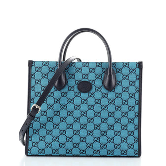 Gucci Structured Top Handle Open Tote GG Canvas Small