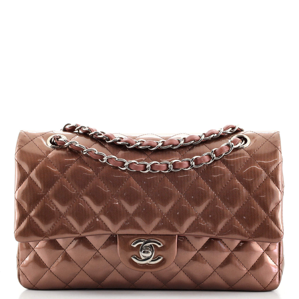 Chanel Metallic Bronze Quilted Leather Classic Flap Shopping Tote Auction