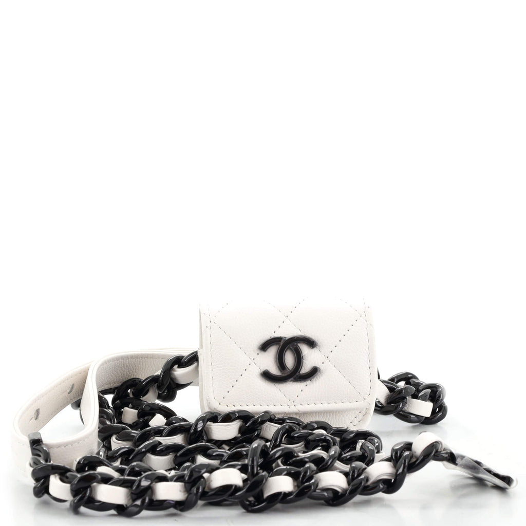 CHANEL Caviar Quilted Airpods Pro Case White 655412