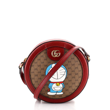 Gucci Doraemon Round Shoulder Bag Printed Mini GG Coated Canvas