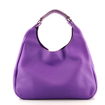 Bottega Veneta Campana Hobo Leather with Intrecciato Detail Large