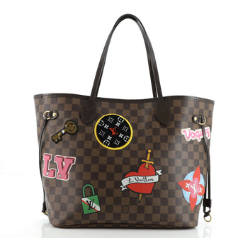 Louis Vuitton Neverfull NM Tote Limited Edition Patches Damier MM