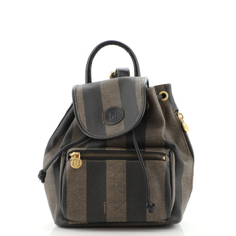 Fendi Pequin Front Pocket Backpack Coated Canvas Mini