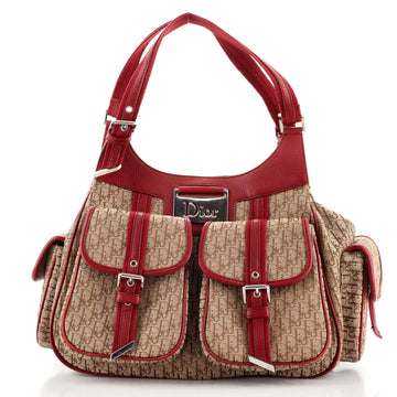 Christian Dior Vintage Trotter Street Chic Pocket Hobo Diorissimo Canvas Medium