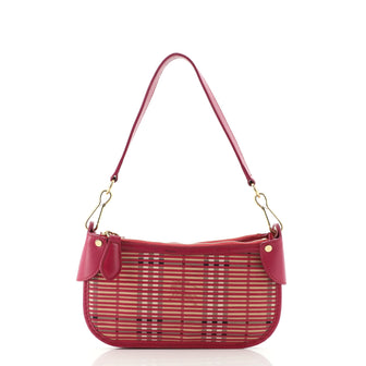 Burberry Lollard Shoulder Bag Haymarket Canvas with Leather Medium