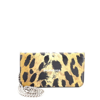 Balenciaga Cash Phone Case on Chain Printed Leather