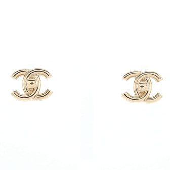 Chanel CC Turnlock Stud Earrings Metal