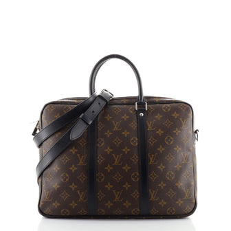 Louis Vuitton Porte-Documents Voyage Briefcase Macassar Monogram Canvas PM