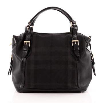 Burberry Ellers Convertible Satchel Beat Check Nylon Medium