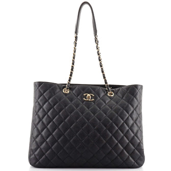 Chanel Classic CC Shopping Tote Quilted Caviar Large