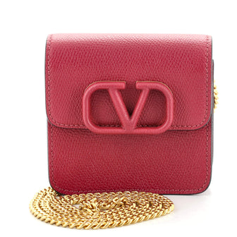 Valentino VSling Wallet on Chain Leather Compact
