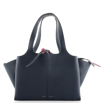 Celine Tri-Fold Shoulder Bag Grained Calfskin Small
