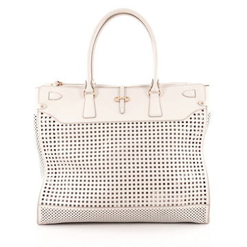 Salvatore Ferragamo Briana Tote Perforated Leather XL
