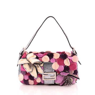 Fendi Baguette Fur Applique with Lizard