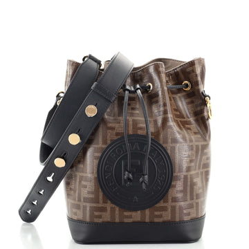 Fendi Mon Tresor Bucket Bag Zucca Coated Canvas Small