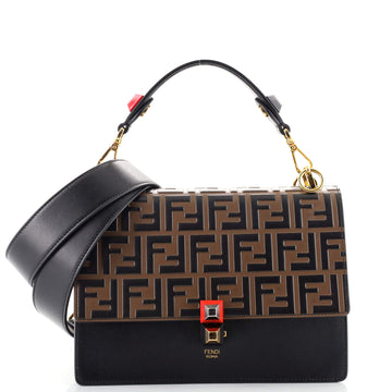 Fendi Kan I Bag Zucca Embossed Leather Medium