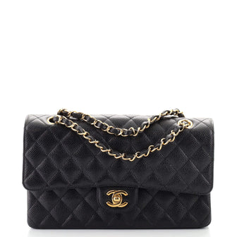 Chanel Classic Double Flap Bag Quilted Caviar Medium