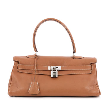 Hermes Shoulder Kelly Handbag Clemence 42 Brown