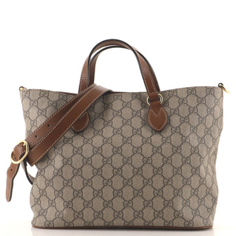 Gucci Convertible Soft Tote GG Coated Canvas Small
