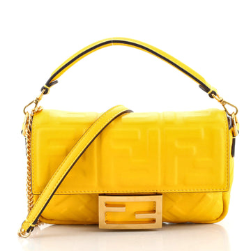 Fendi Baguette NM Bag Zucca Embossed Leather Mini