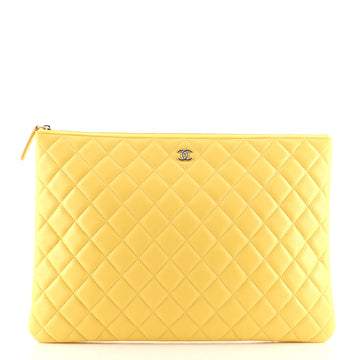 Chanel O Case Clutch Quilted Lambskin Large
