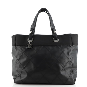 Chanel Biarritz Tote Quilted Coated Canvas Large