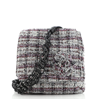 Chanel Camellia Messenger Bag Tweed Large